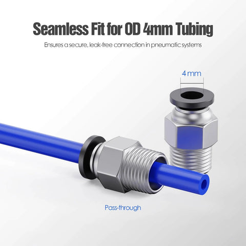 Push To Connect 4mm Bowden PTFE Tube Fittings For 3D Printers PC4 M10 Pneumatic Quick Couplers Push Fit Adapters showcased