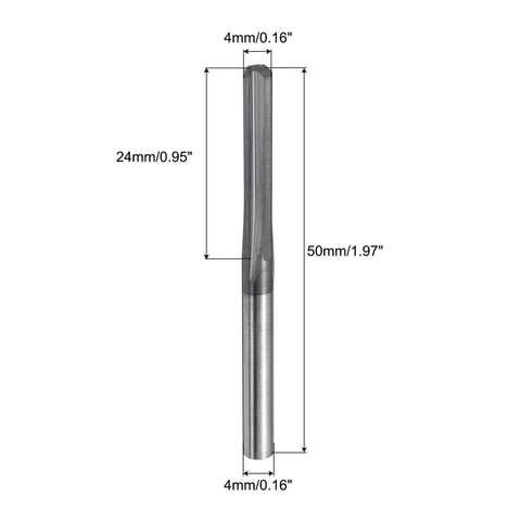 4mm Solid Carbide Chucking Reamer For Lathe Machines With 4 Spiral Flutes And Straight Shank H7 Precision Hole Reaming Tool