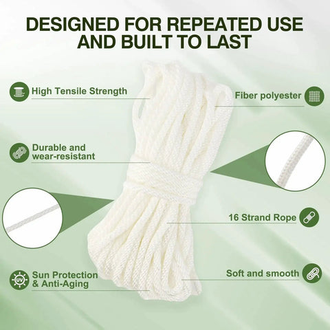 Replacement 4.0mm Pull Start Cord, 10 Meters Long, Recoil Starter Rope For Lawn Mower, String Trimmer, Chainsaw And Outdoor Power Equipment, Durable Premium Quality