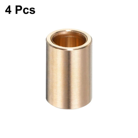 Set Of Four Self Lubricating Brass Sleeve Bearings Three Eighths Inch Bore One Half Inch Outer Diameter Three Quarters Inch Length Brass Bushing For Low Friction Linear Motion Applications - single bearing image