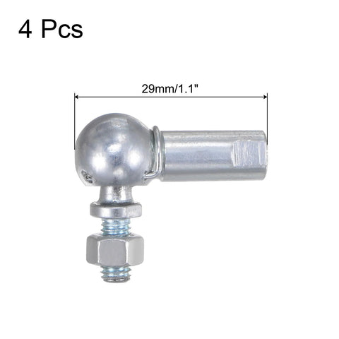 4pcs CS8 M5 Angle Ball Joint with M5x0.8 Right Hand Thread, A3 Steel Self Lubricating Ball Socket Rod Ends, 29mm size, side view
