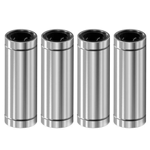 4 pcs lm12luu linear ball bearings, 12mm id×21mm od×57mm length extra long ball bearings with double seal shown in a row