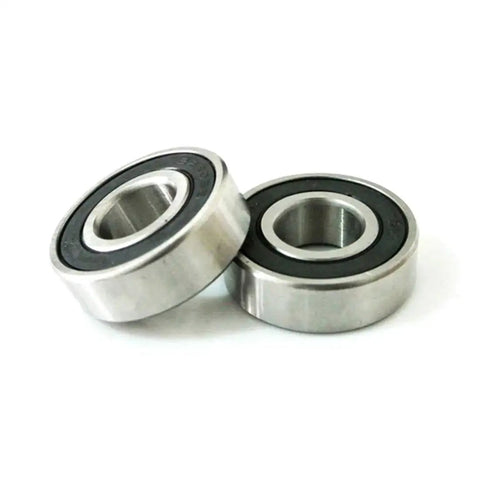 4 Pack 6202RS Front And Rear Wheel Bearings Set For Coleman Powersports CT200UEX Trail 200cc Baja MB165 MB200, chrome steel bearings close-up.