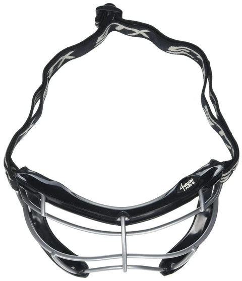 Front view of 4Sight Plus S Adult Lacrosse Goggles With Silicone Padding SEI Certified, featuring oval wire design and strap.