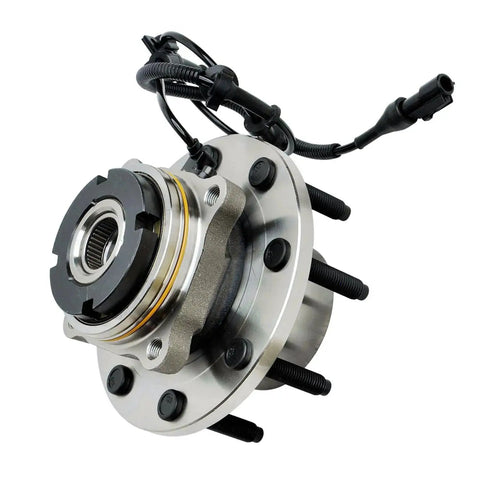 4WD Front Wheel Bearing Hub Assembly For 1999 To 2004 Ford F250 F350 Super Duty And 2000 To 2002 Ford Excursion With Coarse Thread ABS Compatible 4X4 Only