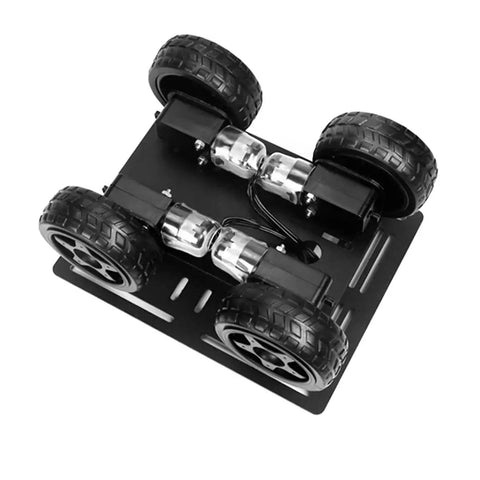4WD Smart Chassis Car Kit With Aluminum Alloy Chassis And TT DC Motors 66mm Wheels Robotic Moving Platform Black Unassembled DIY