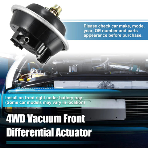 X AUTOHAUX 4WD front differential vacuum actuator, black plastic, for Chevrolet S10/Blazer and GMC Jimmy/Sonoma