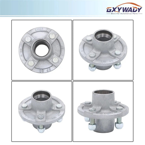 4 On 4 Inch Galvanized Trailer Hub Replacement Kit for 2000 Lb Axles with 1 Inch Or 1.0625 Inch Spindle Bearing Kit 6 Piece Set