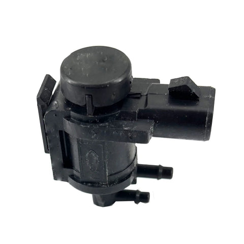 Hub locking actuator solenoid for automotive use, black plastic body with round top and side electrical connector