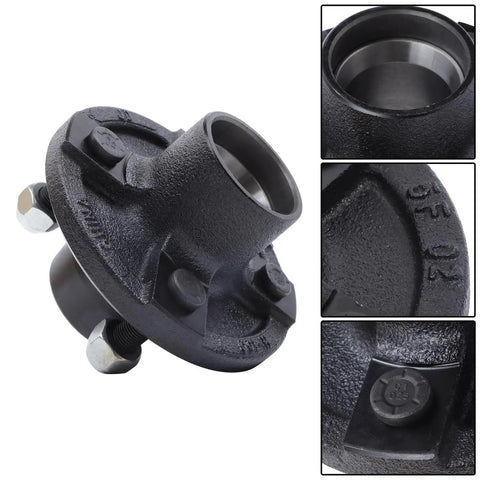 4 On 4 Inch Trailer Hub Kit With 1 Inch Square BT8 Spindle For 2000 Lb Axles Includes Inner And Outer L44643 Bearings