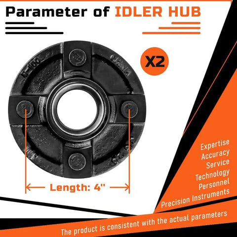 4 On 4 Inch Trailer Hub Kit For 2000 Lb Axles Fits 1 Inch Spindles Includes L44643 Bearings Dust Caps Rubber Plugs Grease Seals