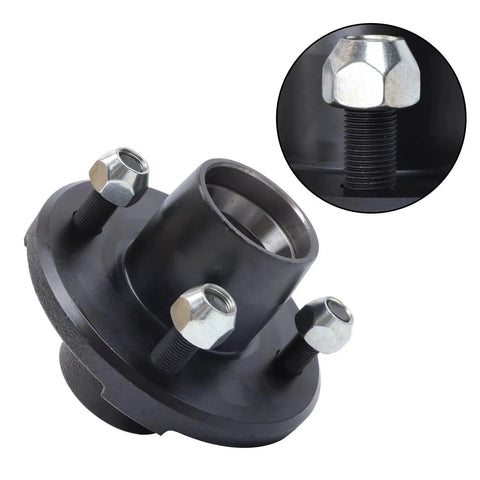 4 On 4 Inch Trailer Hub Kit With 1 Inch Square BT8 Spindle For 2000 Lb Axles Includes Inner And Outer L44643 Bearings Grease