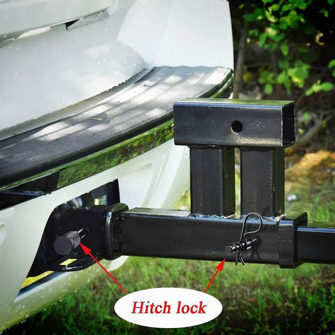 Trailer Hitch Lock With Five Eighth Inch Pin And Three And A Half Inch Long Pin installed on vehicle, anti-theft protection