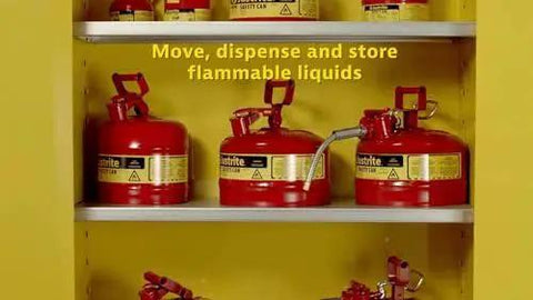 5 Gallon Diesel Safety Can With Flame Arrester Self Closing Lid Flexible Five Eighth Inch Metal Spout Type II Flammable Storage