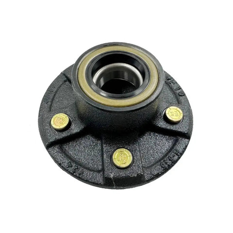 5 Hole 4.5 Inch Brake Idler Hub Kit For 3500lb Trailer Axles With Inner And Outer Cone Bearings Grease Seal Dust Plugs And Hub Nuts Replacement For L68149 L44649 Fits One And One Sixteenth Inch To One And Three Eighths Inch Axles front view