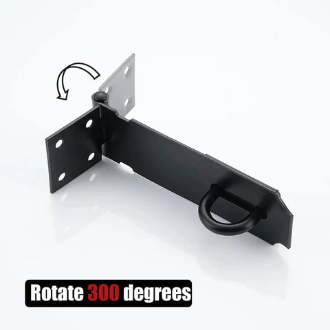 5 Inch Door Hasp Latch Lock In Matte Black 304 Stainless Steel Rustproof 1.9 Mm Thick Safety Packlock Clasp