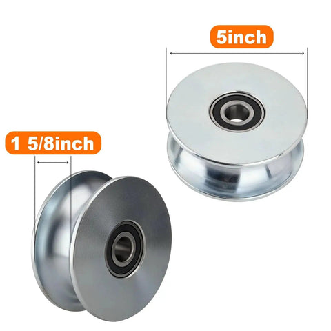 5-Inch Sliding Gate Rollers Fits 1-5/8 Inch Pipe For Chain Link Fence Gates Replacement Rollers In Cast Steel For Smooth Operation
