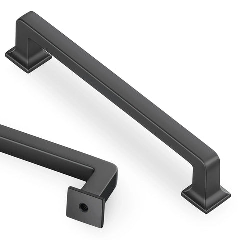Close-up of 10 Pack 5 Inch Gray Kitchen Cabinet Handles Modern Cabinet Pulls for Cabinets and Vanity with Fingerprint Resistant Matte Gray Finish