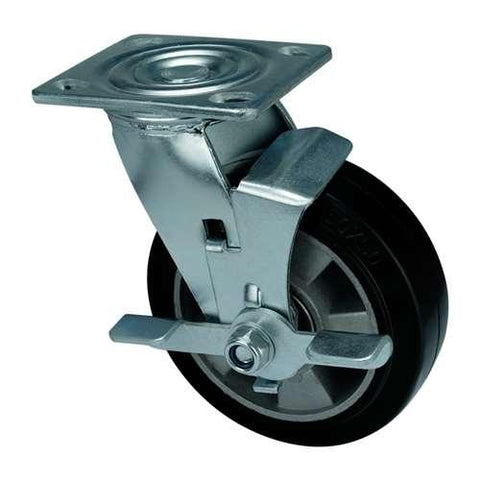 5" Inch Heavy Duty Caster Wheel 441 pounds Swivel Aluminum core and Rubber Top Plate - VXB Ball Bearings