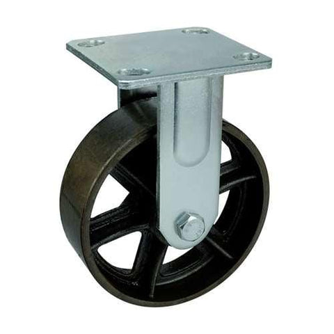 5" Inch Heavy Duty Caster Wheel 507 pounds Fixed Black Cast iron Top Plate - VXB Ball Bearings