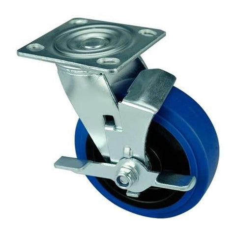 5" Inch Heavy Duty Caster Wheel 507 pounds Fixed Thermoplastic Rubber Top Plate - VXB Ball Bearings