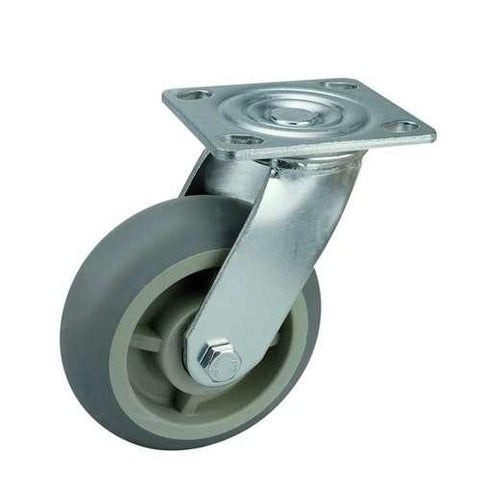 5" Inch Heavy Duty Caster Wheel 507 pounds Swivel Polypropylene core and Thermoplastic Rubber Top Plate - VXB Ball Bearings