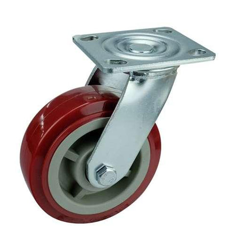 5" Inch Heavy Duty Caster Wheel 507 pounds Swivel Polyurethane Top Plate - VXB Ball Bearings