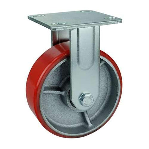 5" Inch Heavy Duty Caster Wheel 882 pounds Fixed Iron core and Polyurethane Top Plate - VXB Ball Bearings