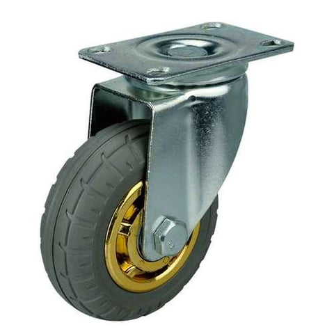 5" Inch Medium Duty Caster Wheel 176 pounds Swivel Rubber Top Plate - VXB Ball Bearings