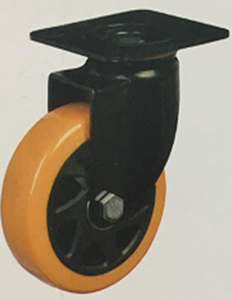 5" Inch Medium Duty Caster Wheel 661 pounds Swivel Polyurethane and Polypropylene Top Plate - VXB Ball Bearings