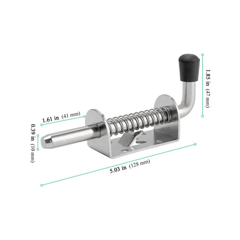12 Pack 5 Inch Silver Spring Loaded Latch Pins For Doors And Cabinets 304 Stainless Steel Door Latch Pins With Pre Drilled Holes For Easy Installation Durable Spring Loaded Pin Latch Set