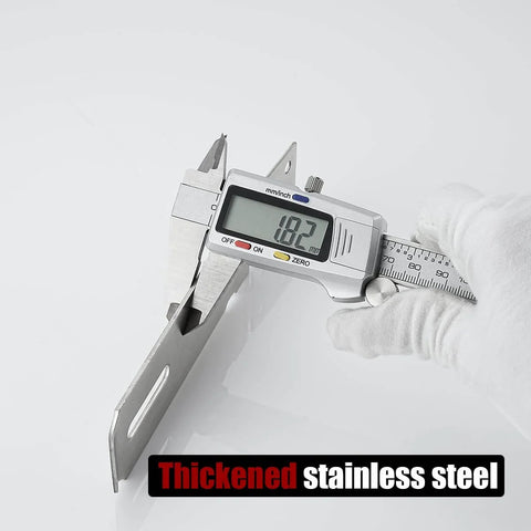 Digital caliper measuring Door Hasp Latch Lock, 5 Inch 304 Stainless Steel Safety Packlock Clasp Thickness 1.9 mm, Brushed Steel, DL130-BN