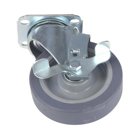 5 Inch Swivel Caster Wheels Set of 4 with Brakes, Heavy Duty Plate Casters, Polyurethane Wheels, 1120 LBS Total Load