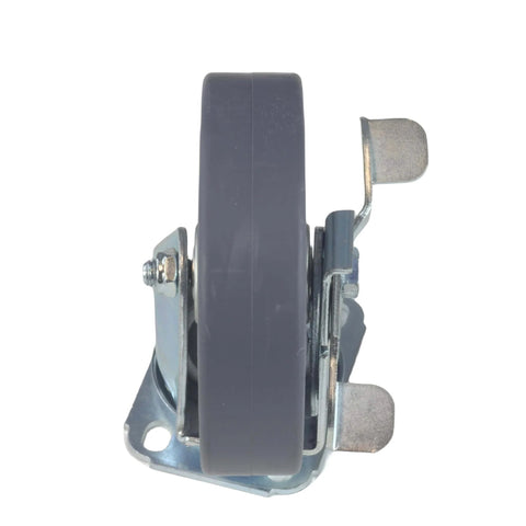 Side view of 5 Inch Swivel Caster Wheels Set of 4 with Brakes, Heavy Duty Plate Casters, Polyurethane Wheels, 1120 LBS Total Load