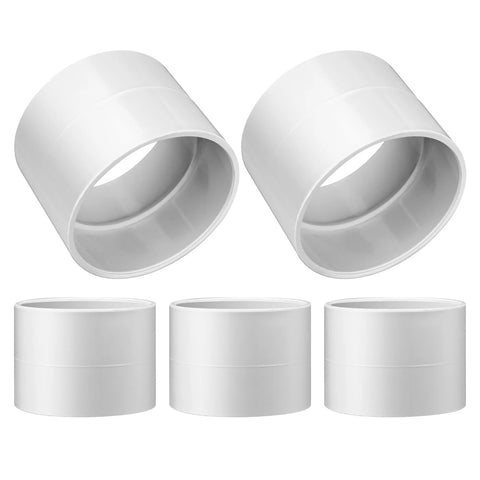 5-pack white 2-inch PVC stop couplings for central vacuum rough-in.