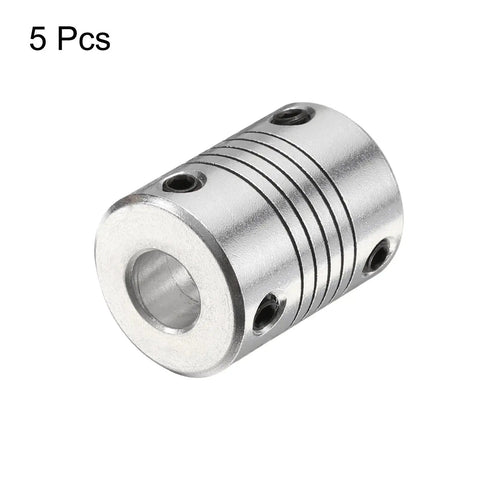 Five Pack Aluminum Shaft Coupling Set 8mm To 8mm For CNC Machines And 3D Printers Flexible Motor Couplers And Stepper Motor Joints Durable