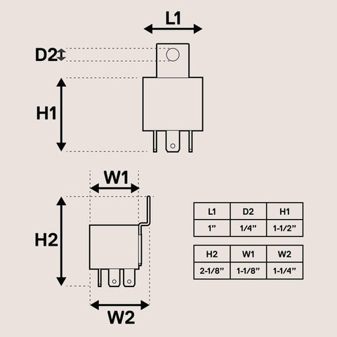 Technical diagram of 10 Pack Bosch Style 5 Pin 12V SPDT Automotive Relays Set With 30A Or 40A Switching Ground 85 VDC 30 Trigger