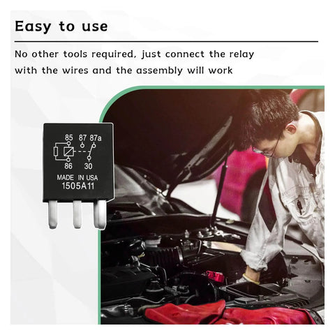 4 Pack 5 Pin 40A Fuel Pump Relay For 12V Auto Use Replacement Power Relay G8V RH 1C7T R DC12 Engine Horn Trunk Solenoid Compatible Standard Car Electrical Component And Accessories shown with mechanic working on engine