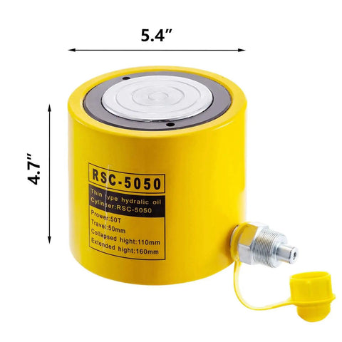 Front view of Beefy 50 Ton Hydraulic Jack With 2 Inch Stroke Solid Single Acting Ram Cylinder 50Mm Bore Lifting Tool by Mophorn