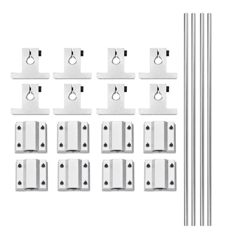 20 Pieces Pack 500mm 8mm Diameter Linear Motion Rod Shaft Guide Set With Four Linear Guides Eight SCS8UU Slide Blocks And Eight SK8 Rod Rail Supports