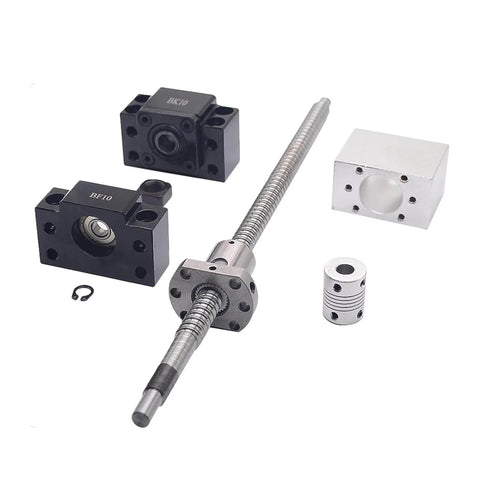 500mm ball screw with metal deflector and components including bearing blocks, part of 2pcs 500mm hgr20 linear guide rail kit for CNC