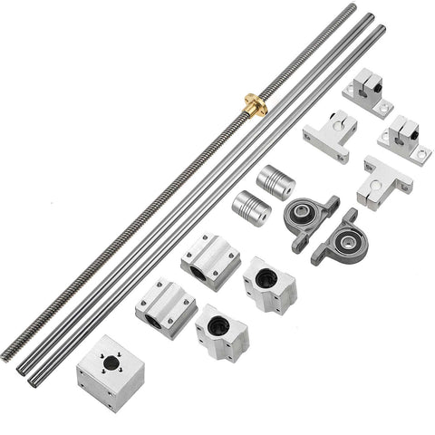 ✝️ 2pcs 500mm linear motion rod shaft guide and (500mm) 8mm lead screw and 4pcs sk8 shaft support and 4pcs scs8uu bearings and 2pcs kp08
