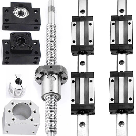3 Pack 2 Pcs HGR15 HGH15 500mm Linear Sliding Rail Guide With 4 HGH15CA Carriages And RM1605 Ball Screw Set for CNC machine