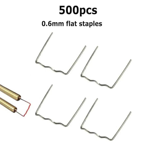 500 Pcs 0.6mm Flat Corner Staples For Car Bumper Repair Kit With Hot Stapler And Welding Wire, Stainless Steel Staples
