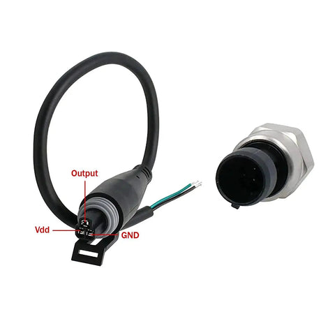 Built Tough 500 Psi 1/8 NPT Pressure Transducer Sensor for oil pressure sender, stainless steel body with wiring and connector