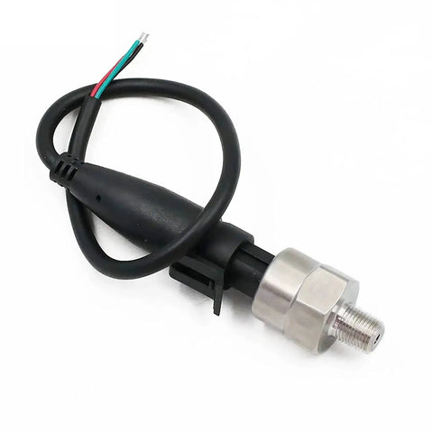 Built Tough 500 Psi 1/8 NPT Pressure Transducer Sensor for Oil Pressure Sender, stainless steel body with wiring view