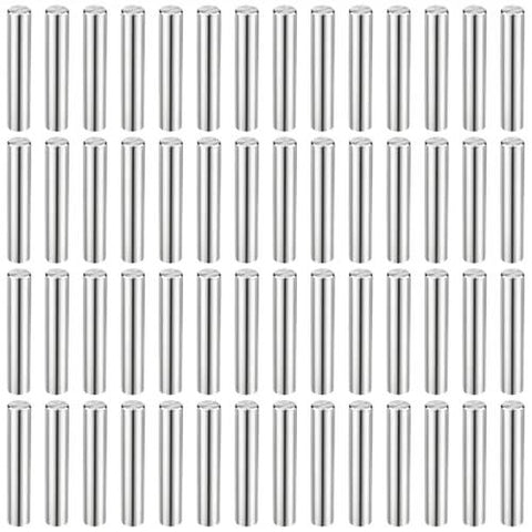 72 Pack 3 Mm Hardened Bearing Steel Alignment Pins, Precision Ground Cylindrical Dowel Pins For Engineering And Machinery, displayed in rows.