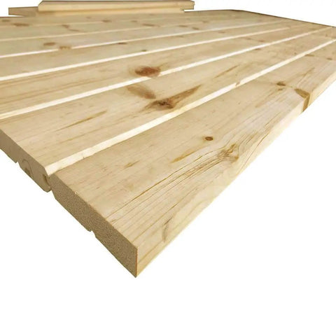 Unfinished Solid Pine Core Interior Barn Door Slab DIY Kit 84 In By 18 In pre drilled beaded finish ready to stain or paint