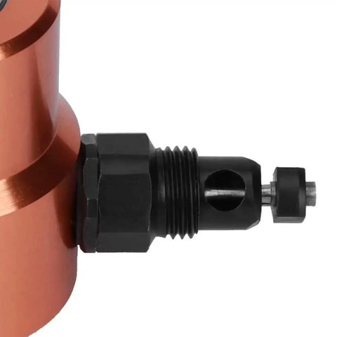 Close-up of Double Head Metal Nibbler Drill Attachment for Sheet Metal with dual cutters and copper finish.