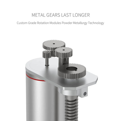 Beefed Up Electric Linear Actuator 150mm Stroke gears detail showing metal gear components and structure.